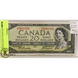 1954 "DEVILS FACE" 20 DOLLAR NOTE