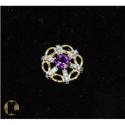 #32-AMETHYST & CZ PENDANT
