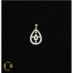 #39-EMERALD  & CZ PENDANT