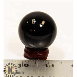 #53-BLACK OBSIDIAN SPHERE BALL 38.5 mm