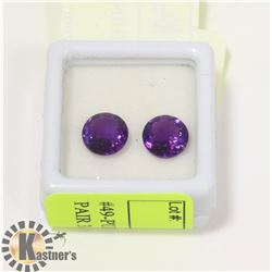 #49-PURPLE AMETHYST MATCHING PAIR 3.5 CT