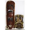 Image 1 : 2 AFRICAN MASKS, 24" AND 12"