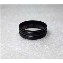 13)  BLACK TITANIUM BAND STYLE RING