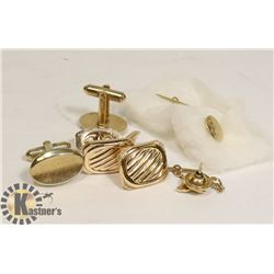 BOX OF CUFFLINKS AND TIE-CLIPS
