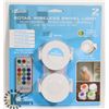 Image 1 : NEW 2 PACK COLOUR CHANGING WIRELESS SWIVEL LIGHT