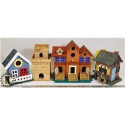 4 NEW BIRD HOUSES