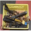Image 1 : ASSORTED HAMMERS IN YELLOW MILK CRATE.