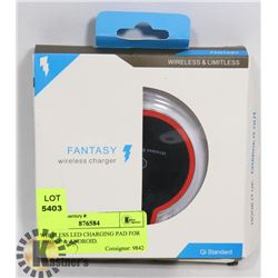 WIRELESS LED CHARGING PAD FOR IPHONE & ANDROID.