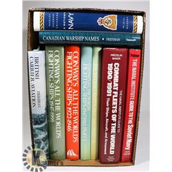 BOX OF MILITARY NAVY BOOKS.