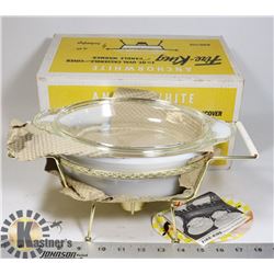 FIREKING 1-1/2 QUART CASSEROLE DISH WITH STAND IN