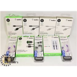 LOT OF ASSORTED ELECTRONICS INCL. CHARGING CORDS