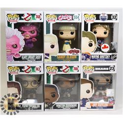 LOT OF 6 ASSORTED FUNKO POP VINYL FIGURES.