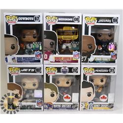 LOT OF 6 ASSORTED FUNKO POP VINYL FIGURES.