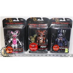 LOT OF 3 FIVE NIGHTS AT FREDDYS FIGURES