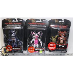 LOT OF 3 FIVE NIGHTS AT FREDDYS FIGURES