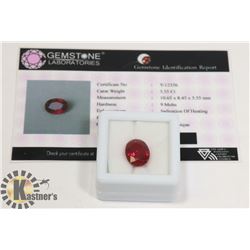 #58-RED RUBY MATCHING PAIR  GEMSTONE 5.55CT