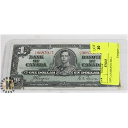 1937 CANADIAN $1 BILL.