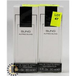 2 BOTTLES OF SUNG BY: ALFRED SUNG EAU DE TOILETTE