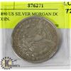 Image 1 : 1890 US SILVER MORGAN DOLLAR COIN.