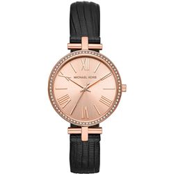 NEW MICHAEL KORS ROSE GOLD LEATHER STRAP WATCH