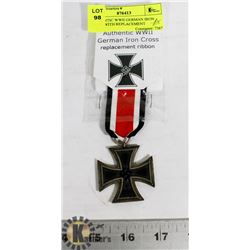 AUTHENTIC WWII GERMAN IRON CROSS WITH REPLACEMENT