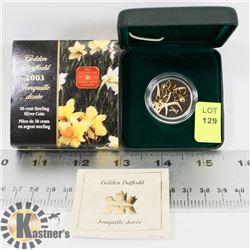 2003 GOLDEN DAFFODIL STERLING SILVER 50 CENT COIN