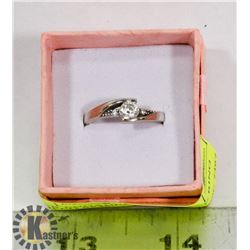 SILVER ENGAGEMENT STYLE RING STAMPED S925 SIZE 7.5