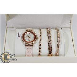 NEW ANNE KLEIN NEW CERAMIC WATCH & BRACELET SET