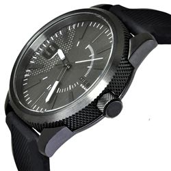 NEW DIESEL BLACK DIAL SILICONE BAND 46MM WATCH
