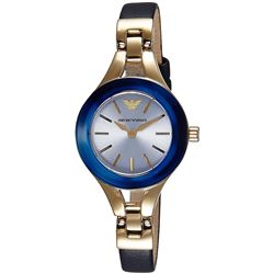 NEW EMPORIO ARMANI WOMEN'S CLASSIC BLUE LEATHER