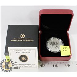 2011 $10 HALF OZ FINE SILVER MAPLE LEAF FOREVER