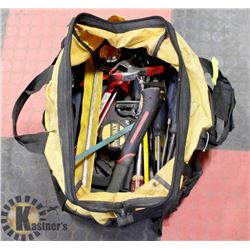 BLACK & YELLOW CANVAS TOOL BAG FULL OF