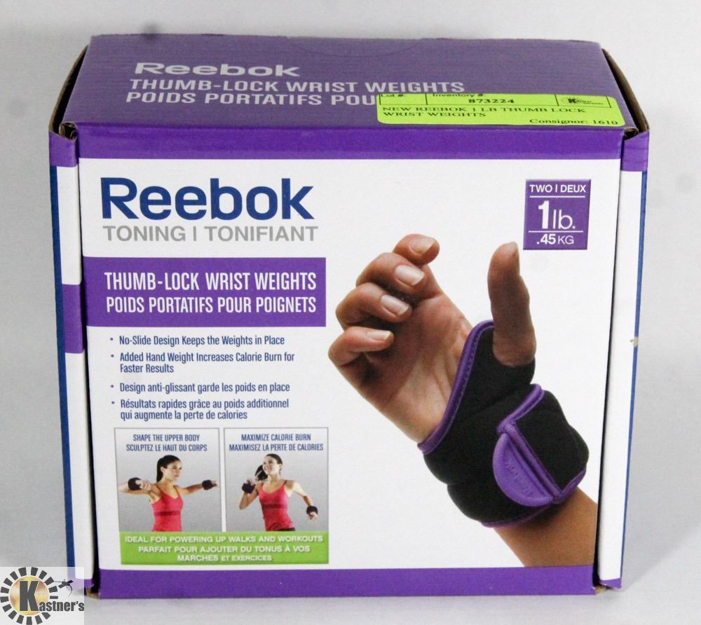 NEW REEBOK 1 LB THUMB LOCK WRIST WEIGHTS