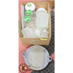 BOX W/6 GLASS SNAP-LOCK STORAGE