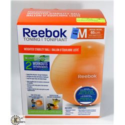 NEW MEDIUM 65CM REEBOK WEIGHTED STABILITY BALL