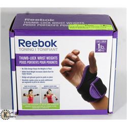 NEW REEBOK 1 LB THUMB LOCK WRIST WEIGHTS
