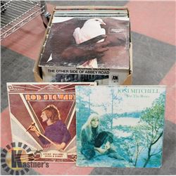 BOX OF ASSORTED LP RECORDS - ROD STEWART AND