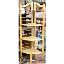 SOLID WOOD LIGHT BROWN 4-LEVEL CORNER