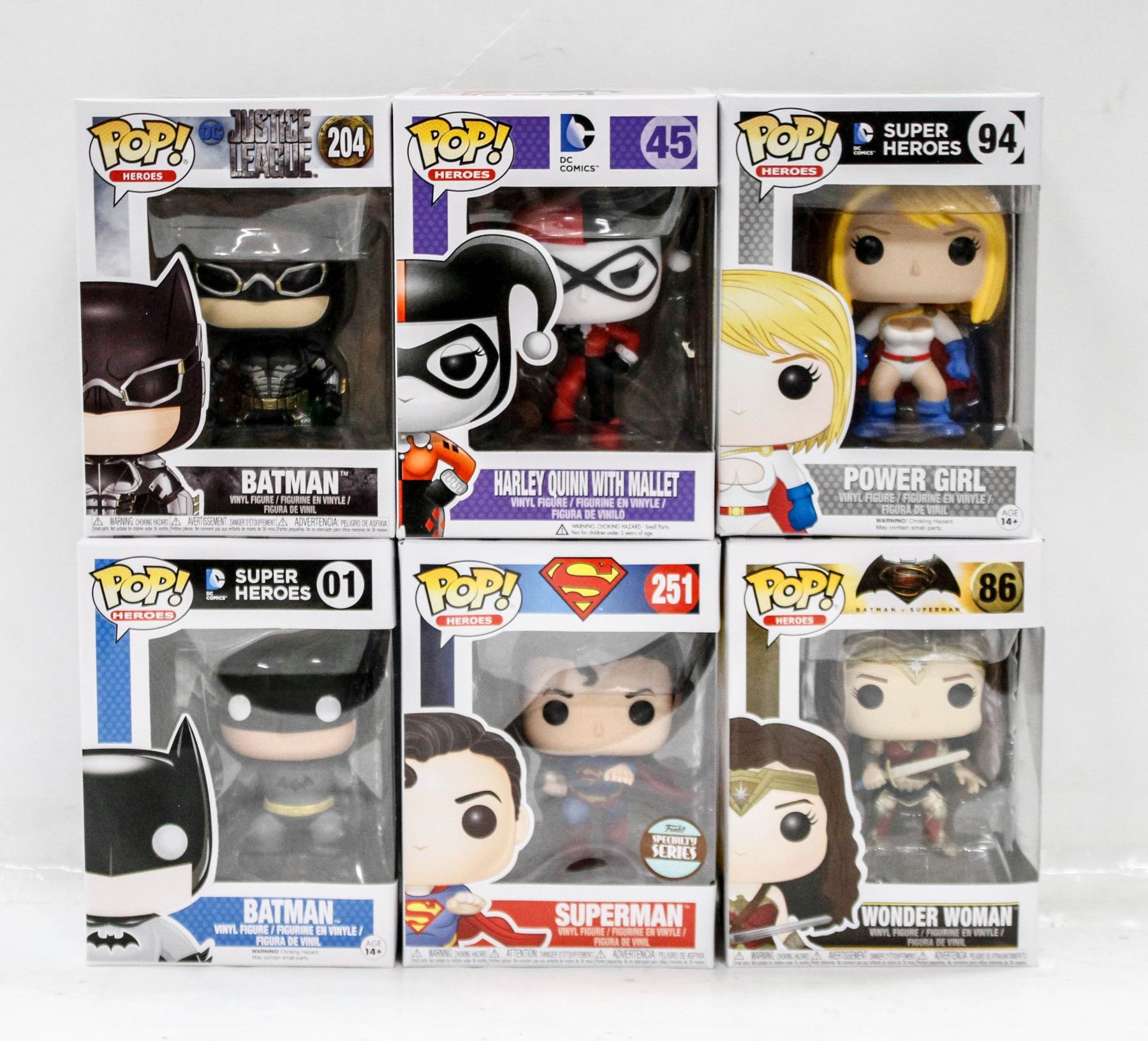 LOT OF 6 ASSORTED FUNKO POP VINYL FIGURES.