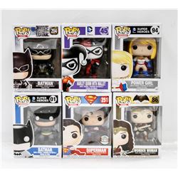 LOT OF 6 ASSORTED FUNKO POP VINYL FIGURES.