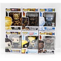 LOT OF 6 ASSORTED FUNKO POP VINYL FIGURES.