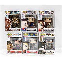 LOT OF 6 ASSORTED FUNKO POP VINYL FIGURES.
