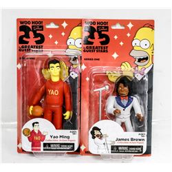 LOT OF 2 SIMPSONS FIGURES - JAMES BROWN & YAO MING