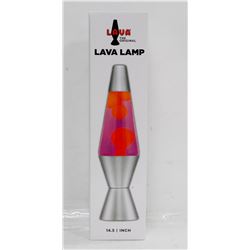 14.5" PINK/ORANGE LAVA LAMP.