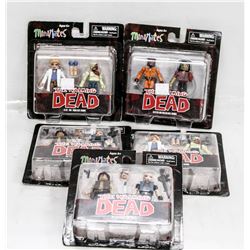 BOX OF 5 ASSORTED WALKING DEAD MINI MATES