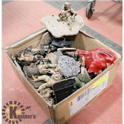 BOX OF TODD MCFARLANE ARMY TOYS WITH BASES -