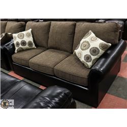 NEW LEATHERETTE AND FABRIC SOFA 80" & LOVE SEAT