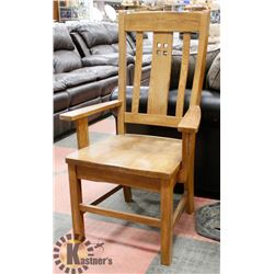 SOLID OAK ARMCHAIR. FURNITURE