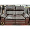 Image 2 : NEW BROWN LEATHERETTE RECLINING 2 PC 86" SOFA WITH