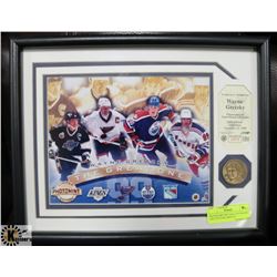 WAYNE GRETZKY HALL OF FRAMED 12X15 PICTURE DISPLAY
